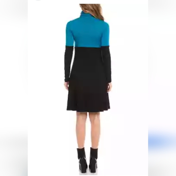 NWT Karen Kane Women's Color Block cowl neck Teal & black Dress Sz 3x - Picture 12 of 13